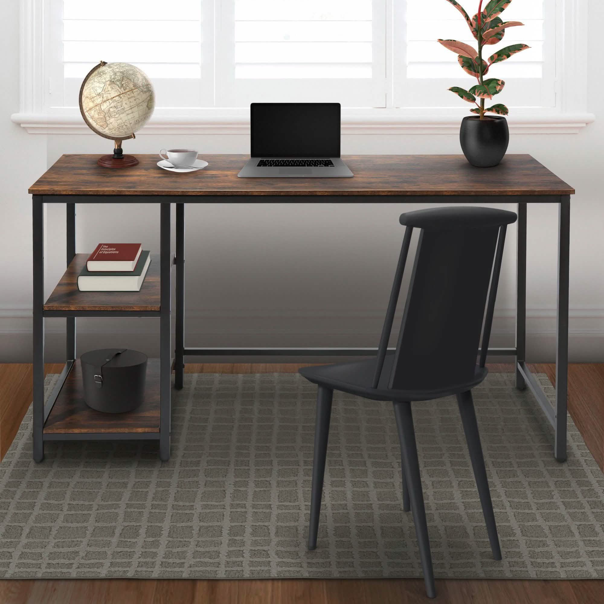 55" Rectangular Desk with Storage Shelves Furniture & Decor - DailySale