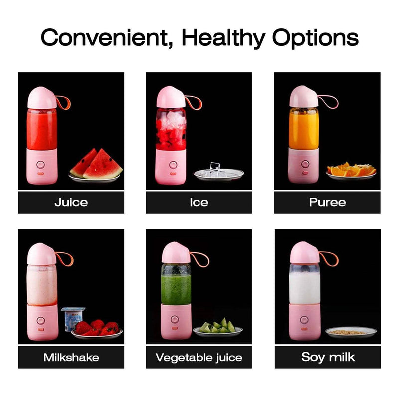 550ML USB Portable Mixer Rechargeable Juicer Fruit Blender Juicer Shaker Bottle Kitchen & Dining - DailySale