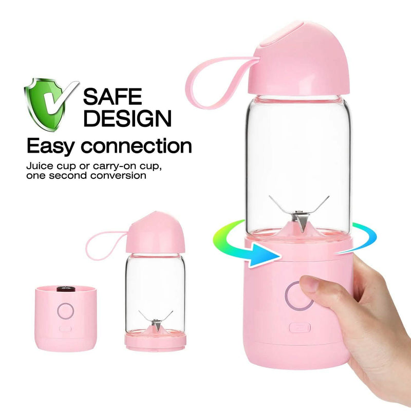 550ML USB Portable Mixer Rechargeable Juicer Fruit Blender Juicer Shaker Bottle Kitchen & Dining - DailySale