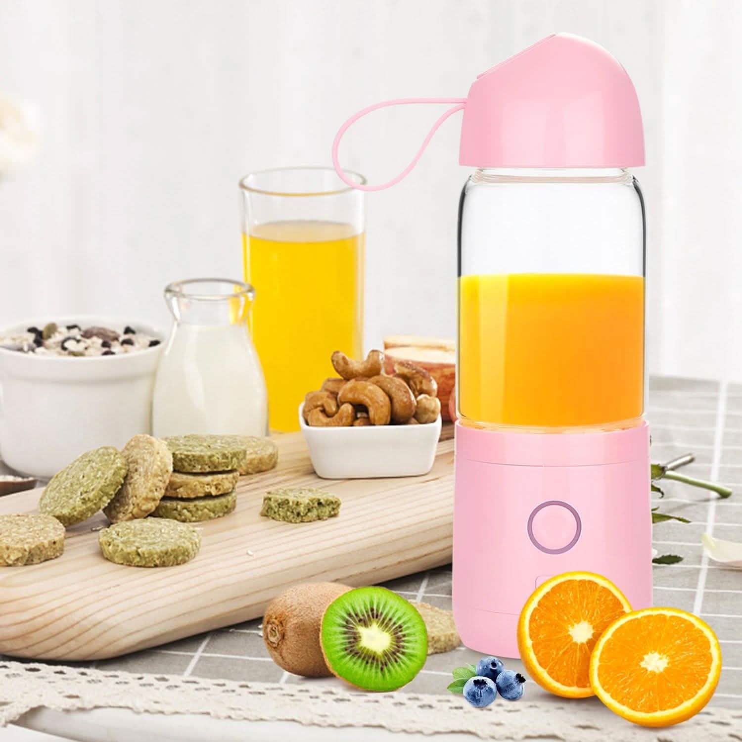 550ML USB Portable Mixer Rechargeable Juicer Fruit Blender Juicer Shaker Bottle Kitchen & Dining - DailySale