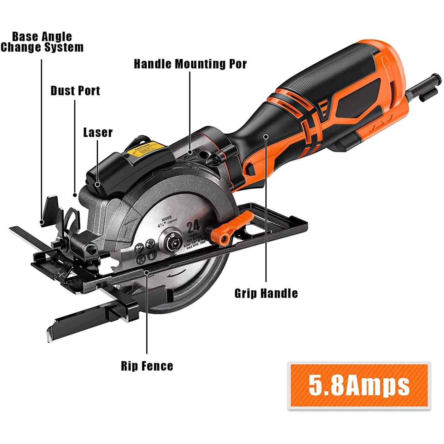 5.8A 3500RPM Mini Circular Saw Household Appliances - DailySale