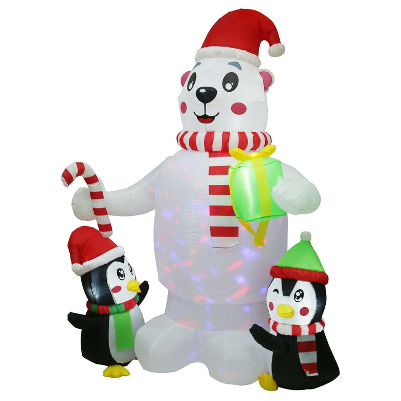 5.9Ft Christmas Inflatable Polar Bear and Penguin Blow Up Yard Outdoor Decoration with LED Holiday Decor & Apparel - DailySale