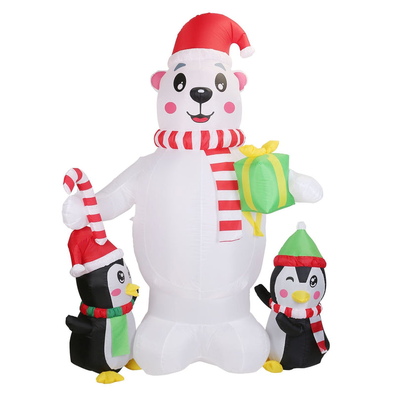 5.9Ft Christmas Inflatable Polar Bear and Penguin Blow Up Yard Outdoor Decoration with LED Holiday Decor & Apparel - DailySale