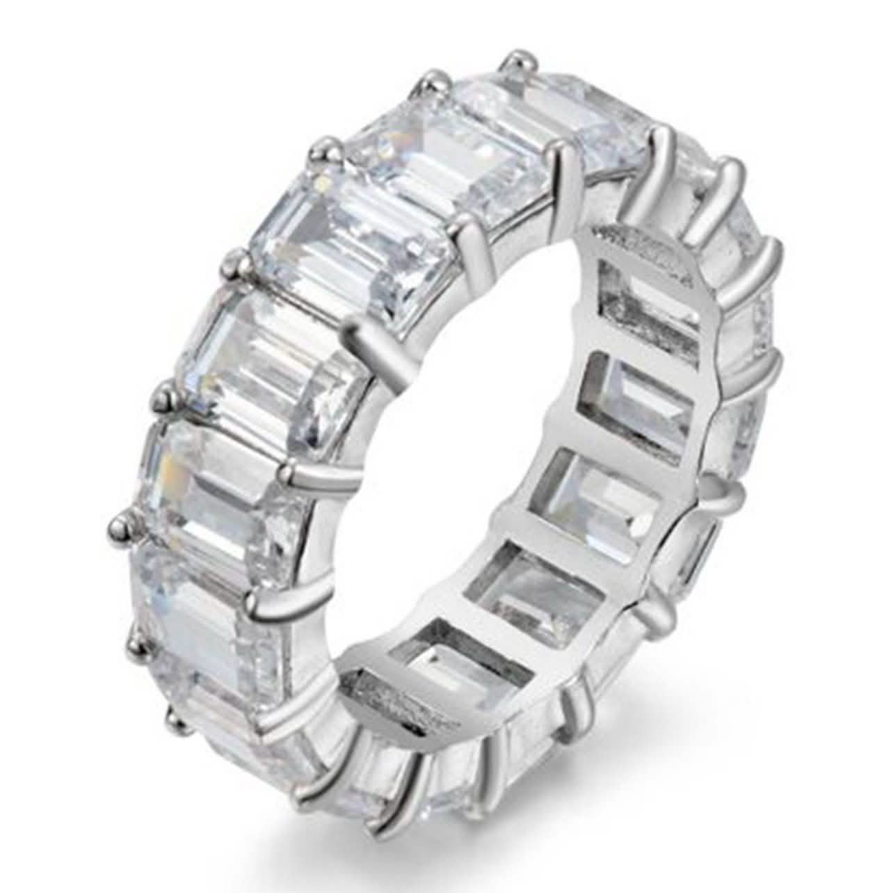 5MM Emerald Cut Eternity Band Rings 5 - DailySale