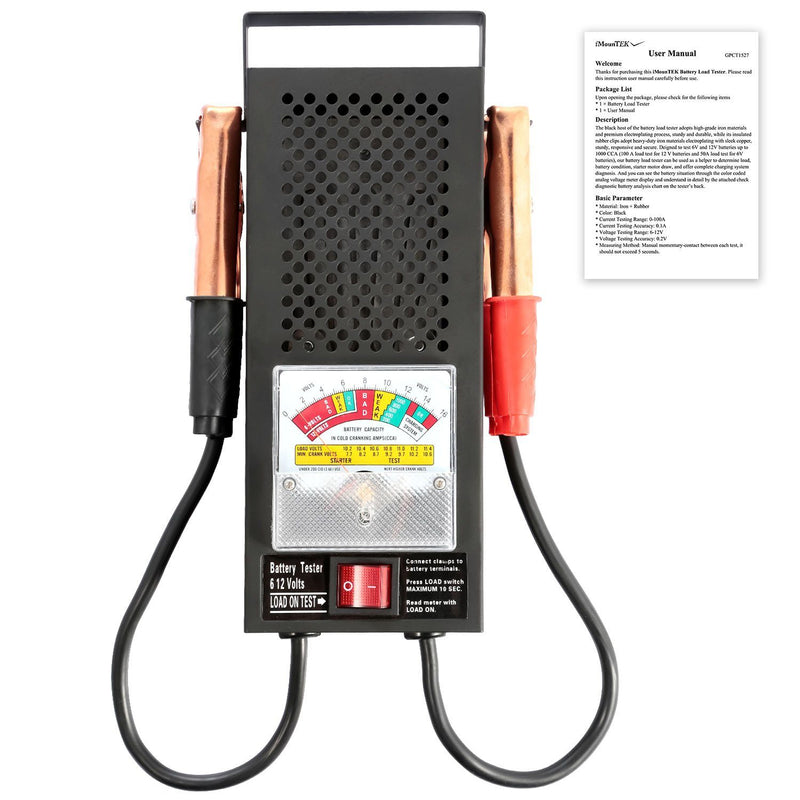 6-12V Automotive Battery Tester with Heavy Duty Insulated Copper Clips Automotive - DailySale