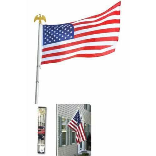 6-Foot Deluxe U.S. Flag Pole Set with Golden Eagle Top by Americana Everything Else - DailySale