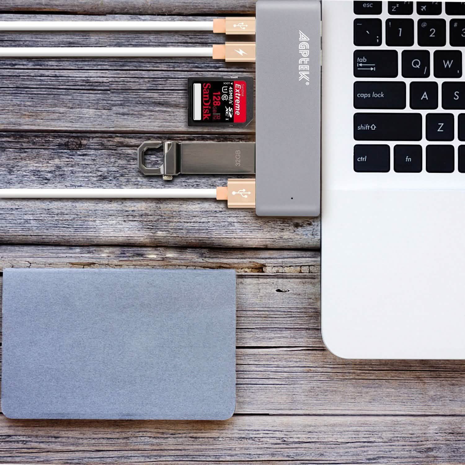 6-in-1 Type-C USB-C Hub Adapter Dual USB 3.0 Port Thunderbolt 3 Computer Accessories - DailySale