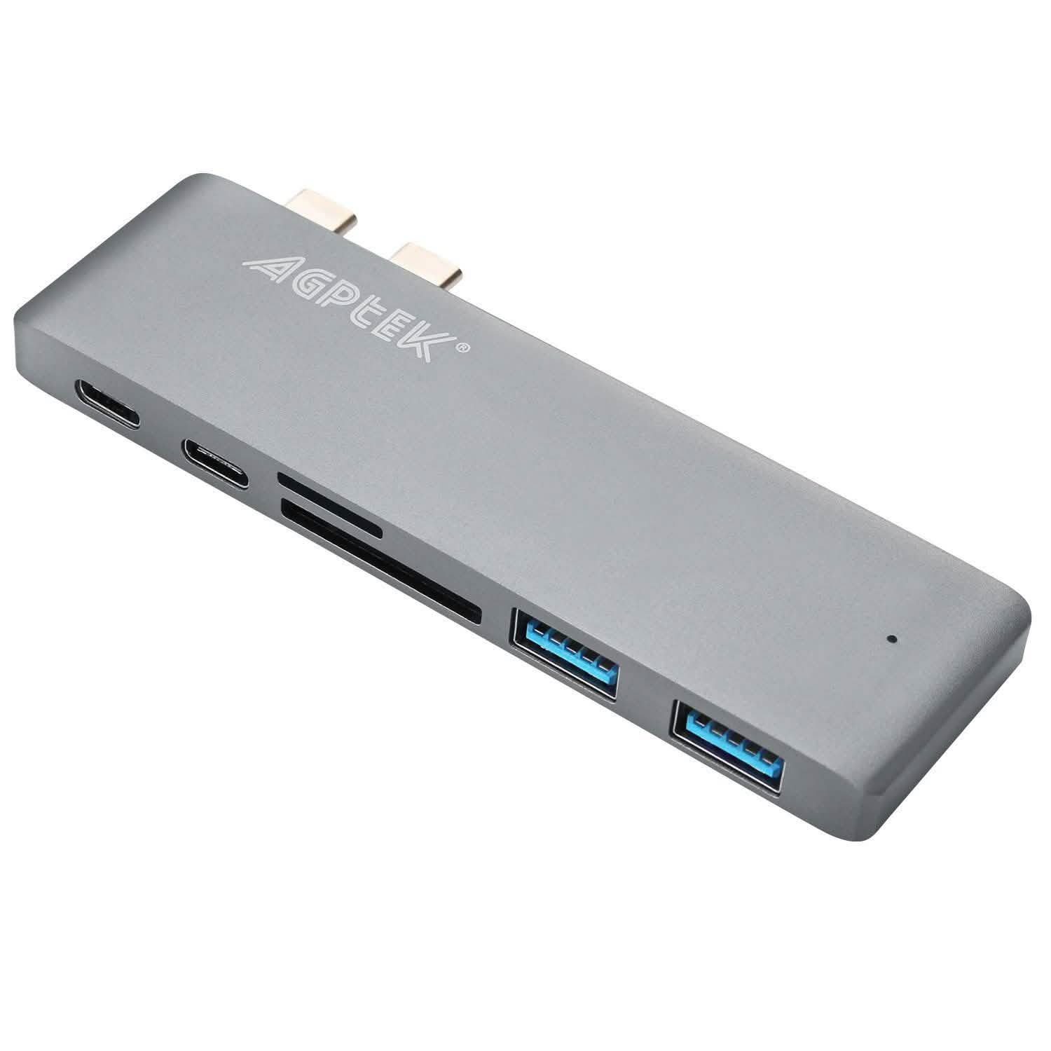 6-in-1 Type-C USB-C Hub Adapter Dual USB 3.0 Port Thunderbolt 3 Computer Accessories - DailySale