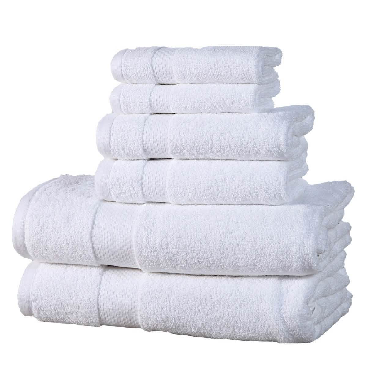 6-Pack: 100% Cotton Towel Set - Assorted Colors Home Essentials White - DailySale