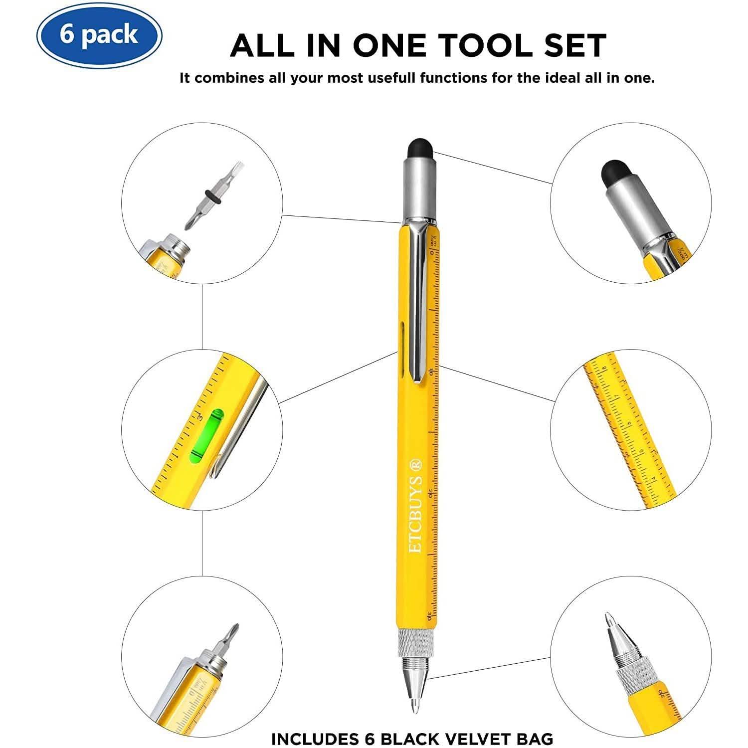 6-Pack: 6-in-1 Multi-Functional and Sturdy Aluminum DIY Tool Mobile Accessories - DailySale