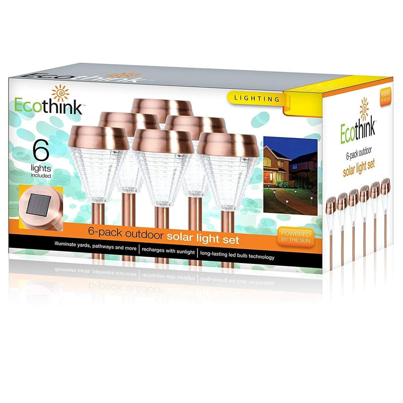 6-Pack: EcoThink Outdoor Solar LED Pathway Light Home Lighting - DailySale