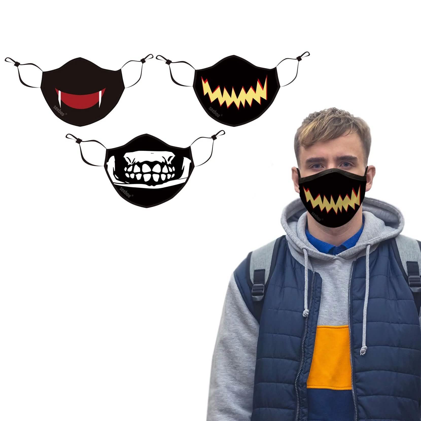 6-Pack: Halloween Two-Layer Special Reusable Face Mask with Adjustable Earloop Face Masks & PPE - DailySale