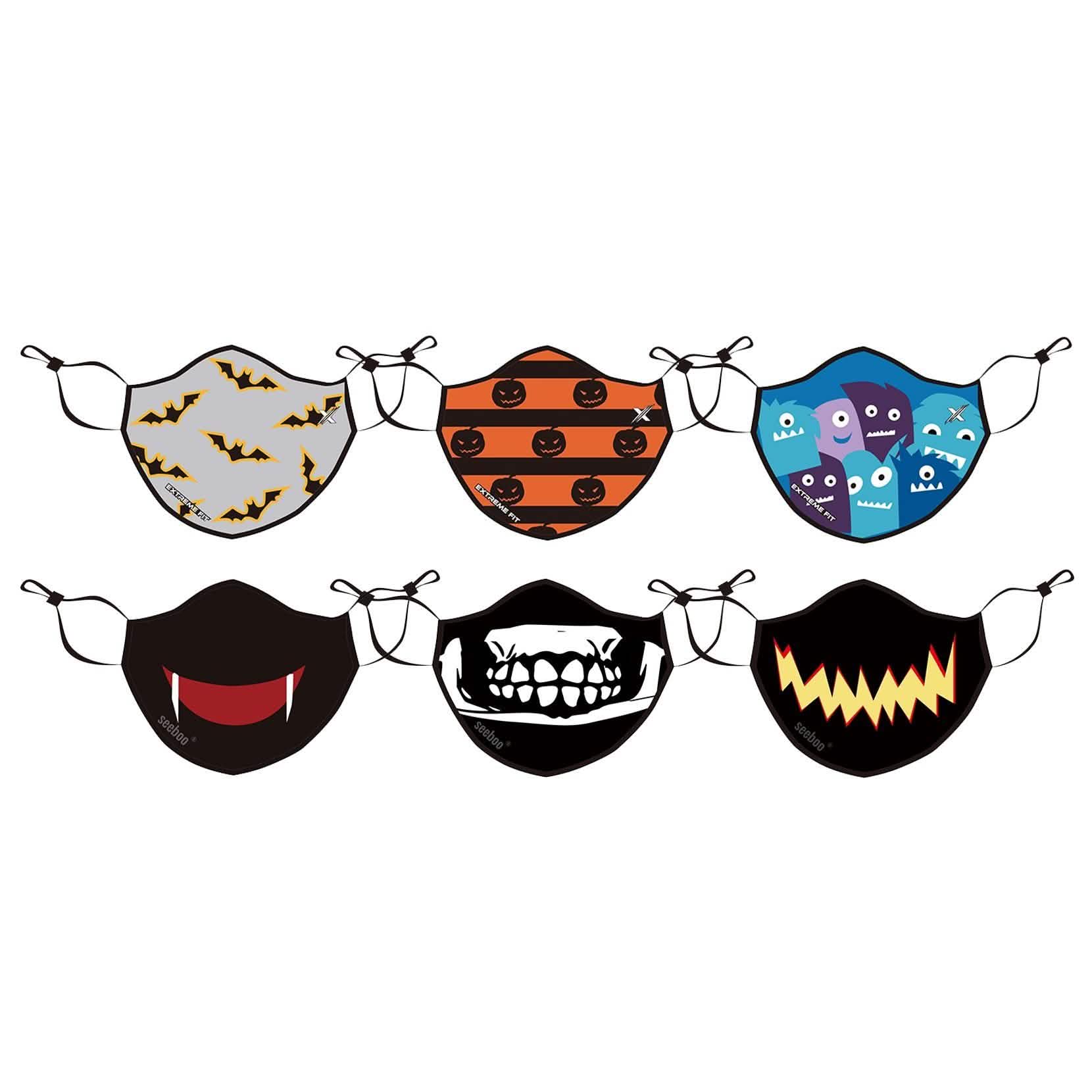 6-Pack: Halloween Two-Layer Special Reusable Face Mask with Adjustable Earloop Face Masks & PPE - DailySale