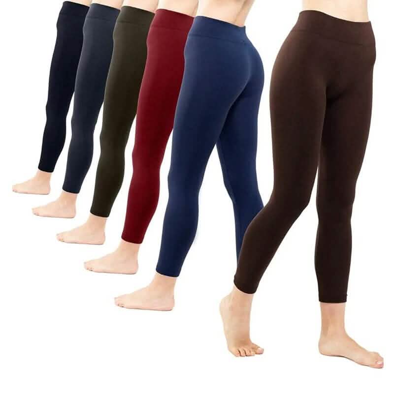 6-Pack: Hot Women’s Fleece Lined Leggings High Waist Soft Stretchy Warm Leggings Women's Bottoms - DailySale