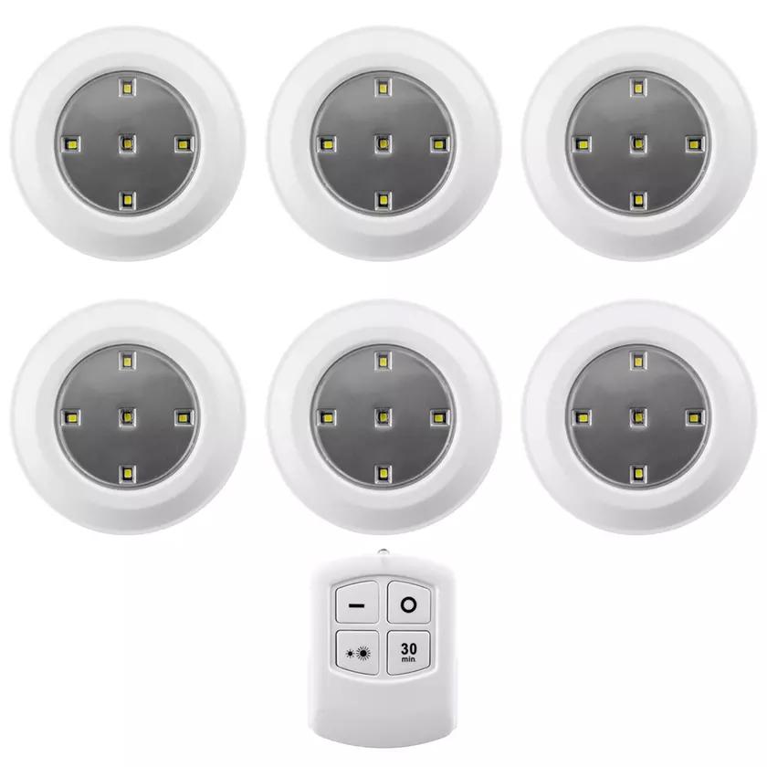 6-Pack: Liger LED Wireless Puck Lights With Remote Control