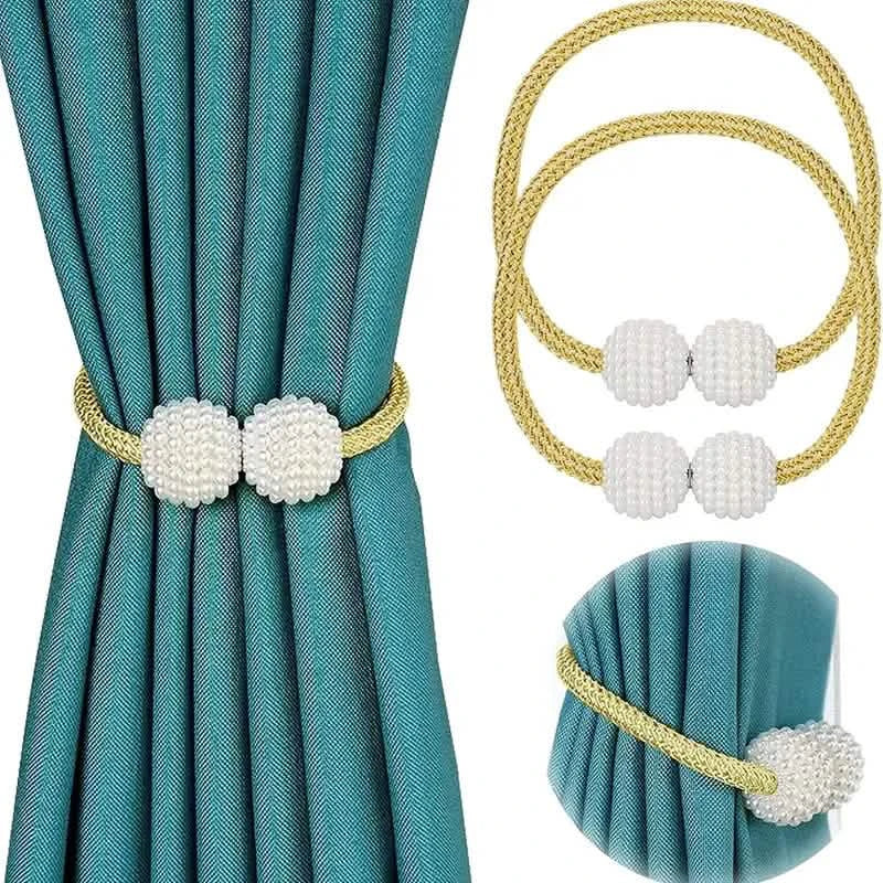 6-Pack: Magnetic Curtain Tiebacks, Decorative Curtain Holdbacks Furniture & Decor Gold - DailySale