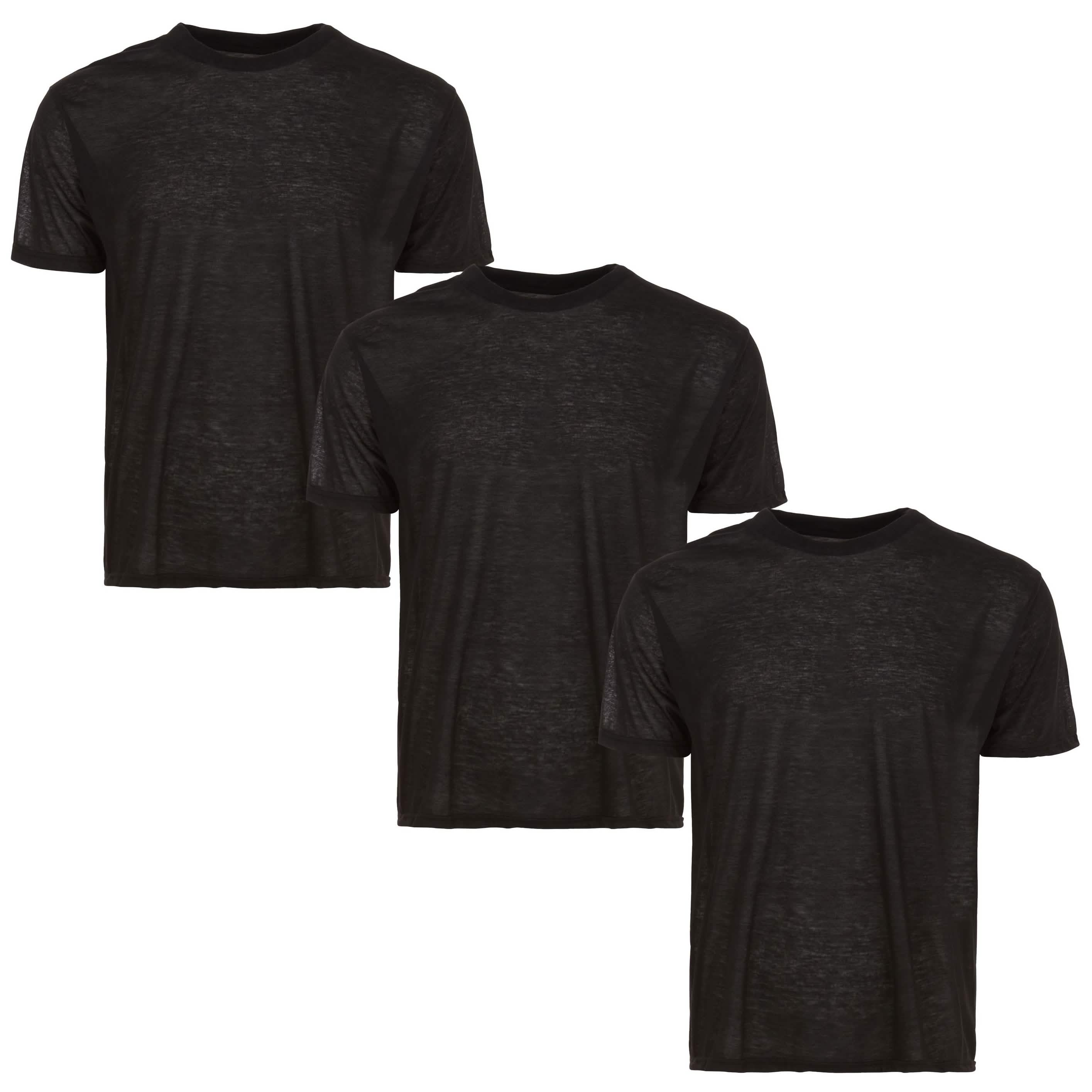 6-Pack: Men's Tagless Black Short Sleeve Shirt Men's Tops Crewneck M - DailySale