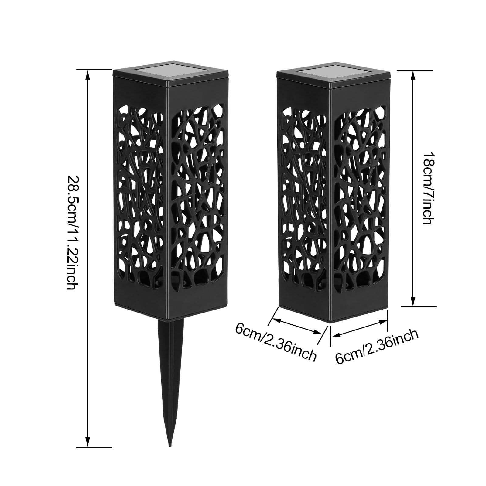 6-Pack: Outdoor Solar Light Powered Garden Pathway Lights Waterproof Hollow with Ground Spike Outdoor Lighting - DailySale