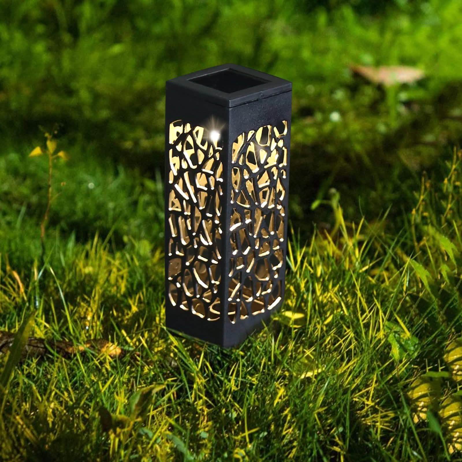 6-Pack: Outdoor Solar Light Powered Garden Pathway Lights Waterproof Hollow with Ground Spike Outdoor Lighting - DailySale