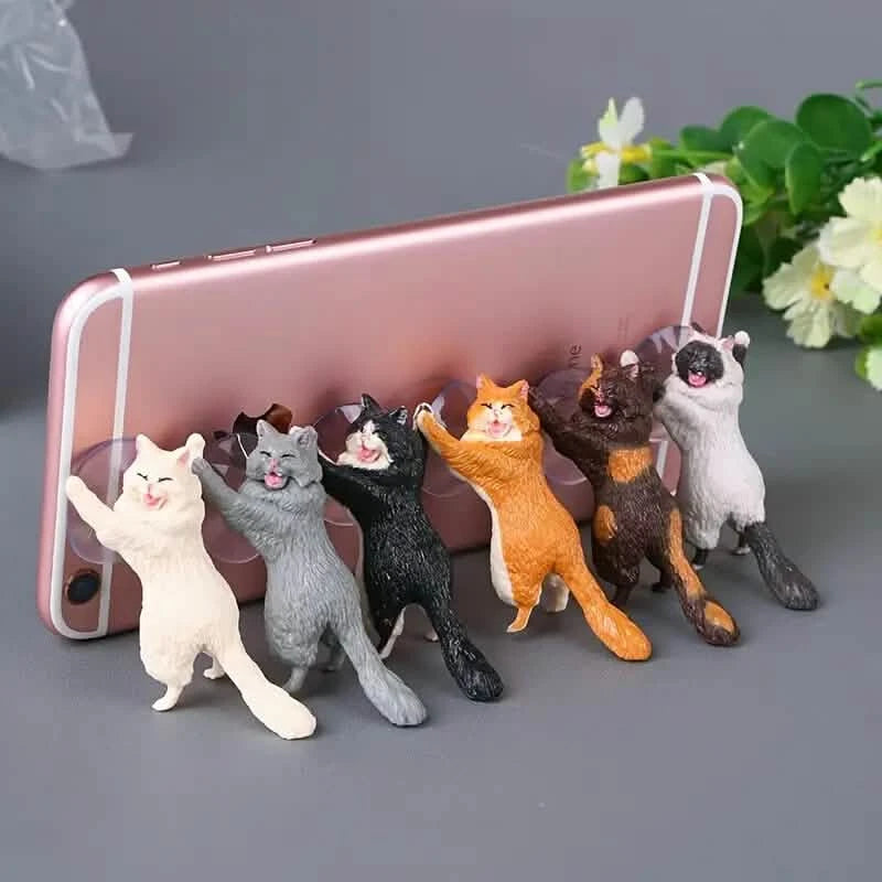 6-Pack: Portable Universal Cute Cat Cell Phone Holder Mobile Accessories - DailySale