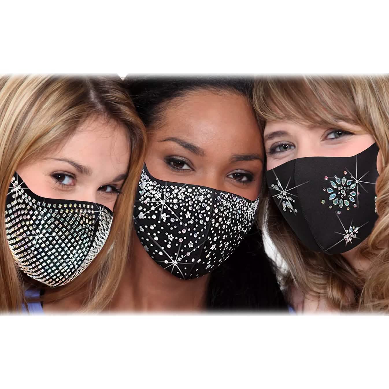 6-Pack: Rhinestone Holiday Bling Face Mask Face Masks & PPE - DailySale