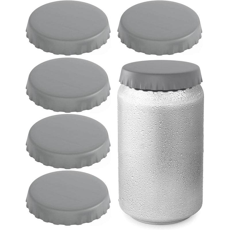 6-Pack: Silicone Can Lids Fits Standard Soda Cans Kitchen Tools & Gadgets Gray - DailySale
