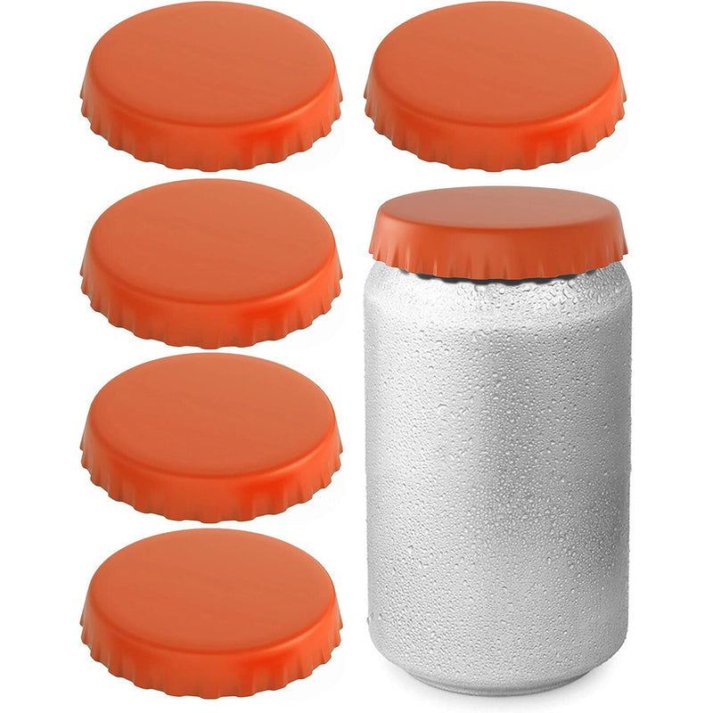 6-Pack: Silicone Can Lids Fits Standard Soda Cans Kitchen Tools & Gadgets Orange - DailySale