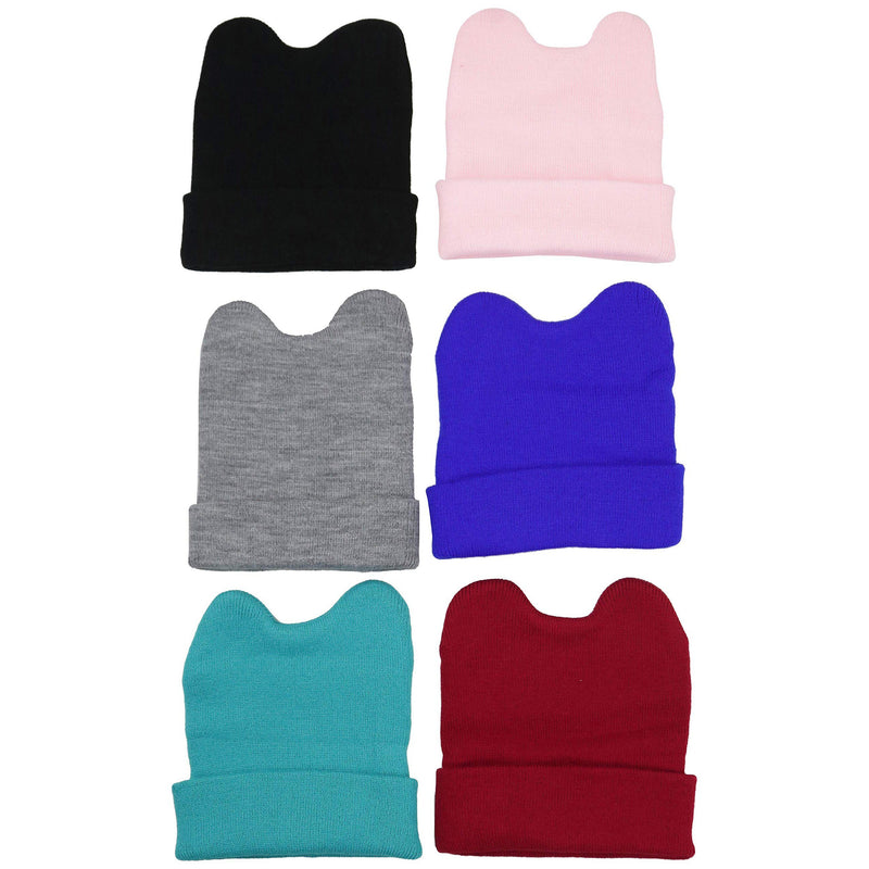 6-Pack: ToBeInStyle Children's Warm and Cute Acrylic Winter Beanies