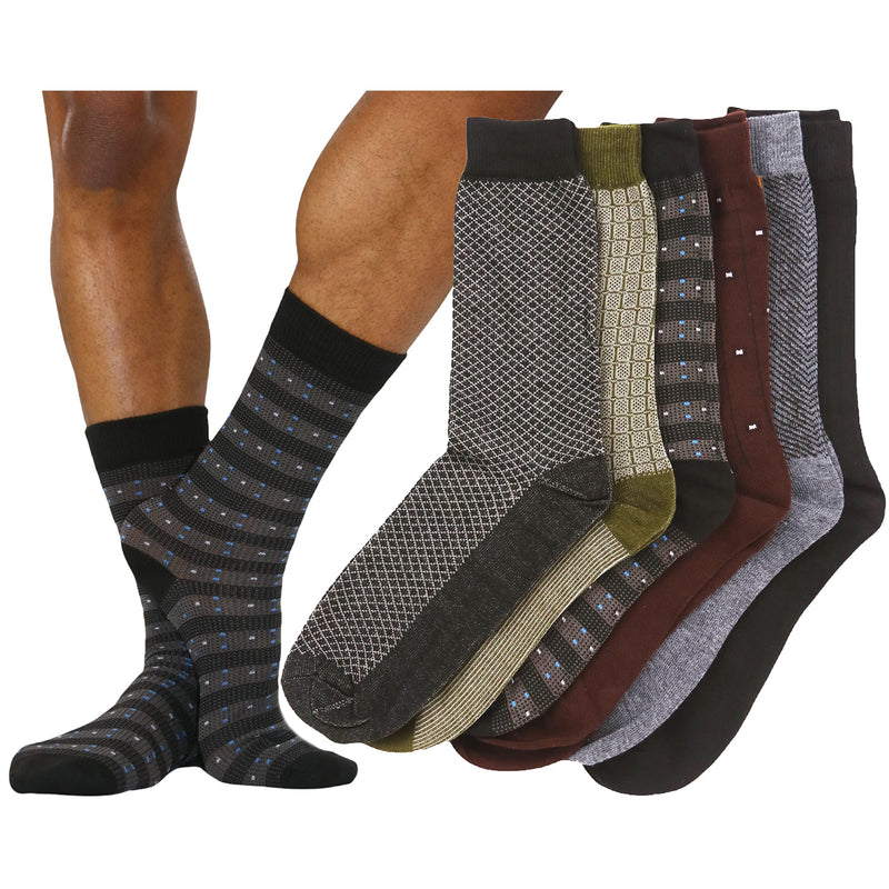 6-Pack: ToBeInStyle Men's Patterned Dress Socks