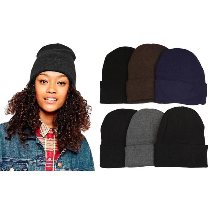 6-Pack: ToBeInStyle Unisex Warm Double-Layered Beanies