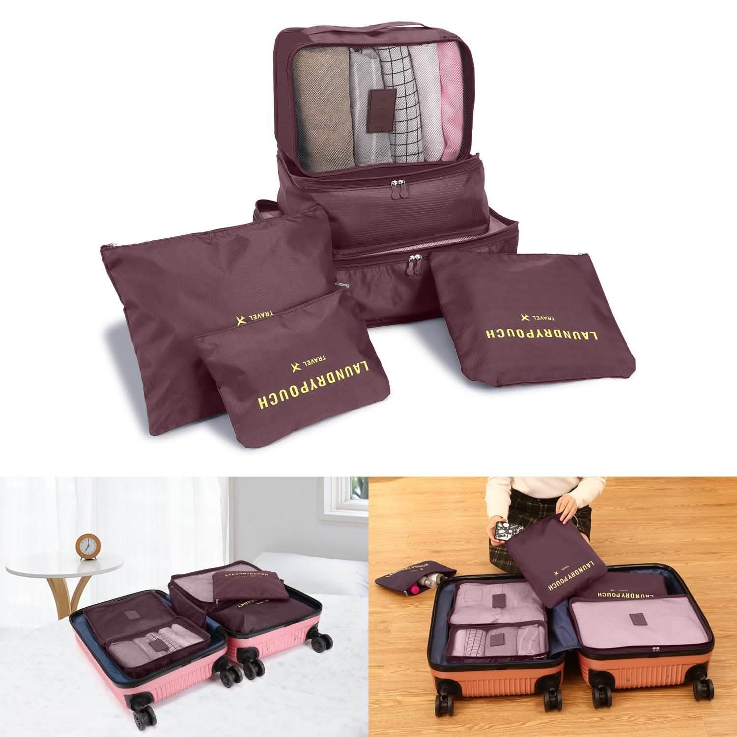 6-Pack: Travel Storage Bag Set Packing Cube Organizer Bags & Travel - DailySale