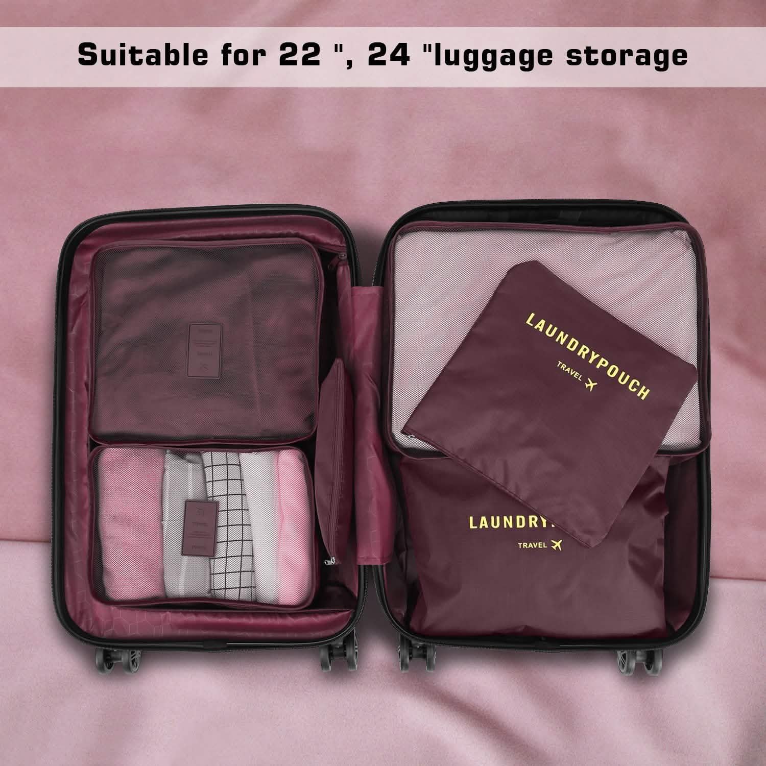 6-Pack: Travel Storage Bag Set Packing Cube Organizer Bags & Travel - DailySale