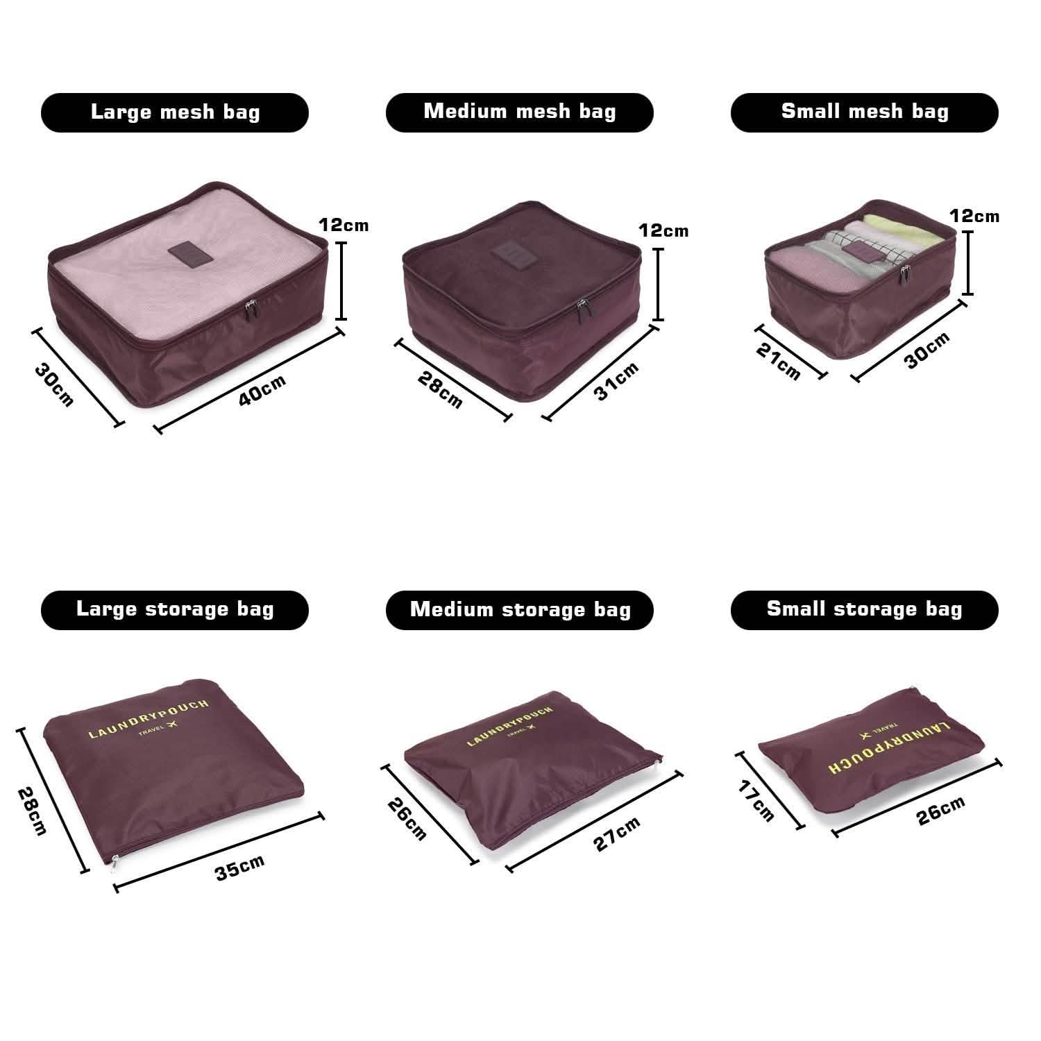 6-Pack: Travel Storage Bag Set Packing Cube Organizer Bags & Travel - DailySale