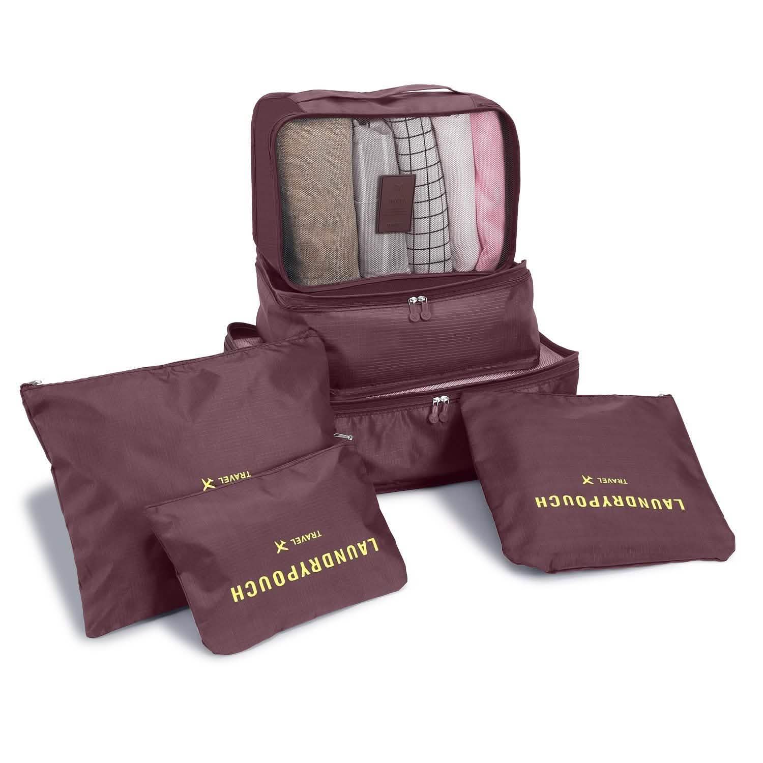 6-Pack: Travel Storage Bag Set Packing Cube Organizer Bags & Travel - DailySale