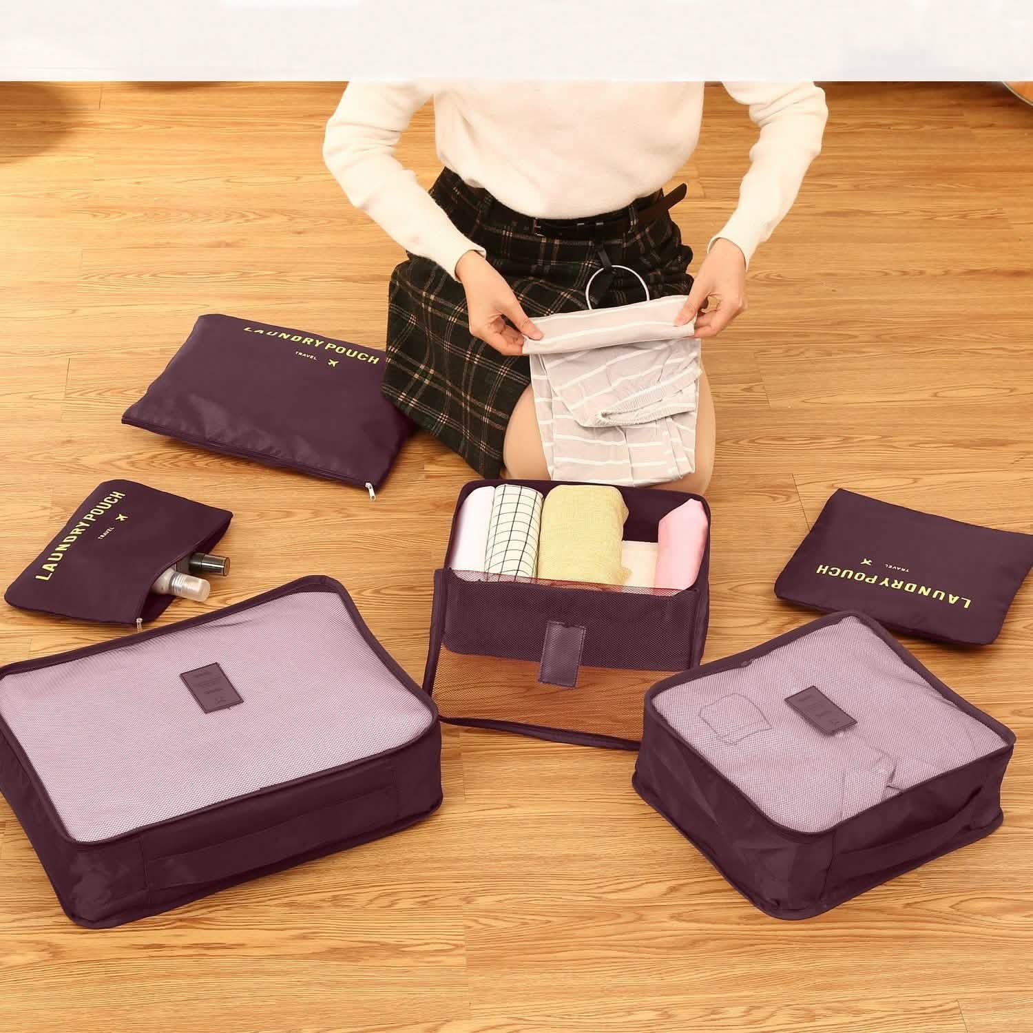 6-Pack: Travel Storage Bag Set Packing Cube Organizer Bags & Travel - DailySale