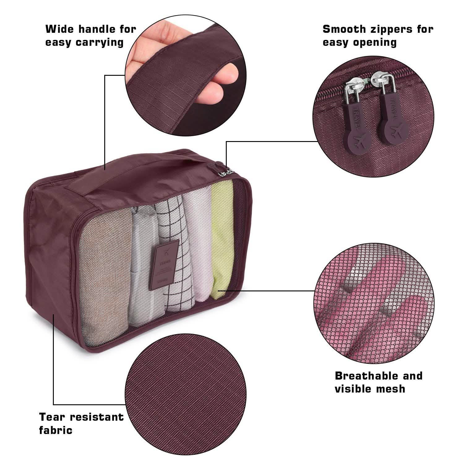 6-Pack: Travel Storage Bag Set Packing Cube Organizer Bags & Travel - DailySale