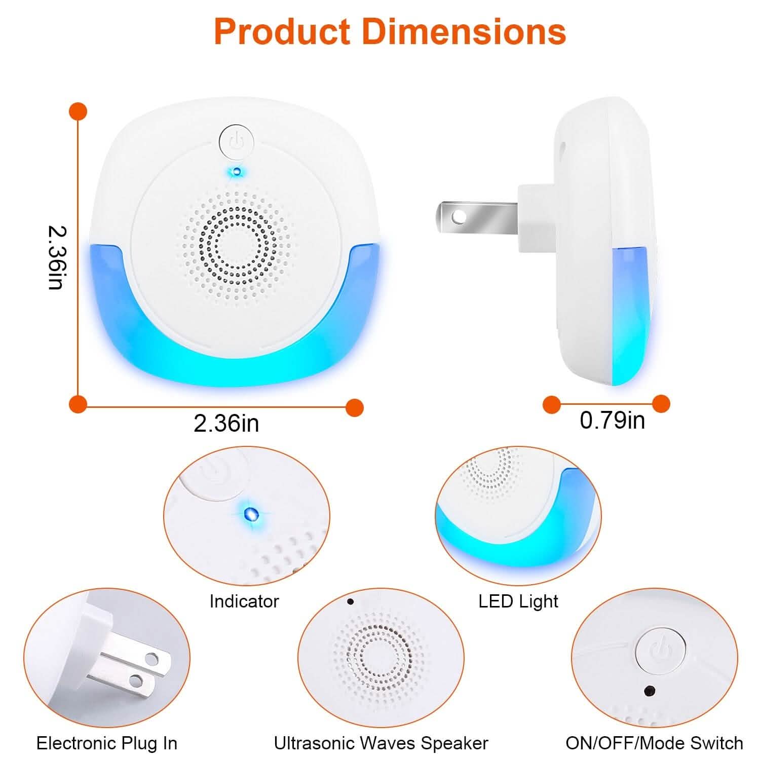 6-Pack: Ultrasonic Pest Repellers Plug-In Indoor Pest Control Mouse Repellent Pest Control - DailySale