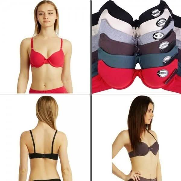 6-Pack: Unibasic Women Full Cup Solid Comfort Breathable Cotton Bra - Assorted Sizes and Styles Women's Apparel - DailySale