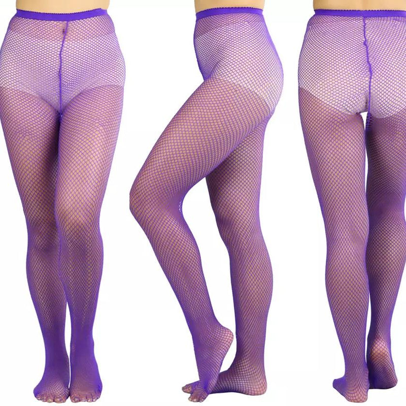 6-Pack: Women's Assorted Fishnet Sheer Microfiber Net Pantyhose Women's Clothing Purple Regular - DailySale