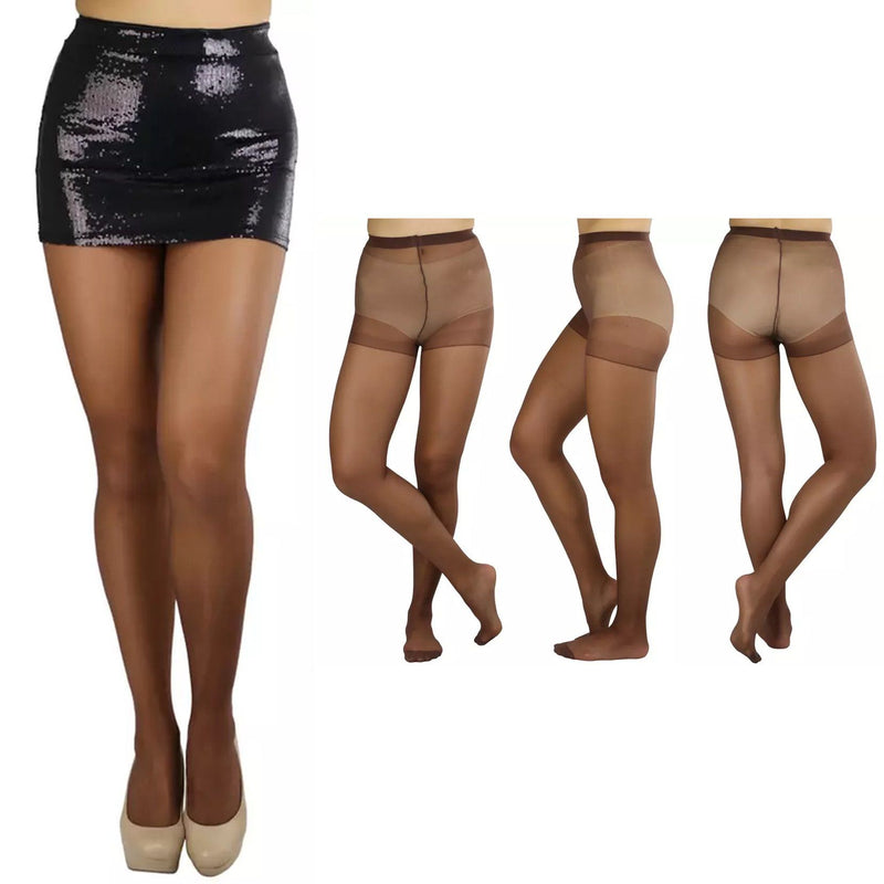 6-Pack: Women's Assorted Sheer Support Toe Pantyhose Women's Clothing Coffee - DailySale