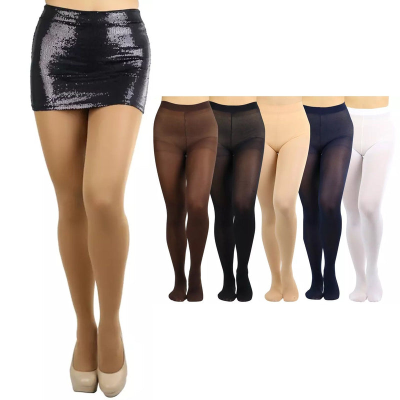 6-Pack: Women's Basic or Vibrant Semi Opaque Pantyhose Women's Clothing Basic - DailySale