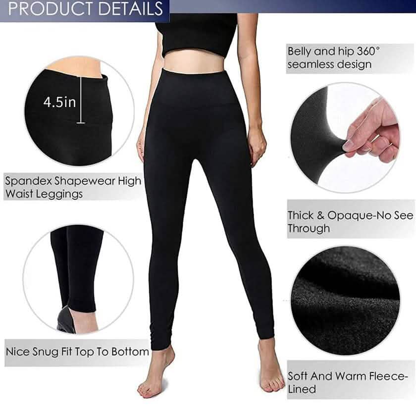 6-Pack: Women’s Extra Fleece Leggings High Waist Women's Bottoms - DailySale