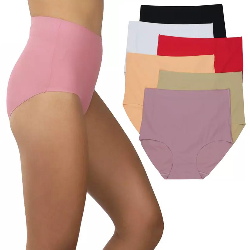 6 Women Seamless Yoga Sport Panties Pack Bikini Laser Cut