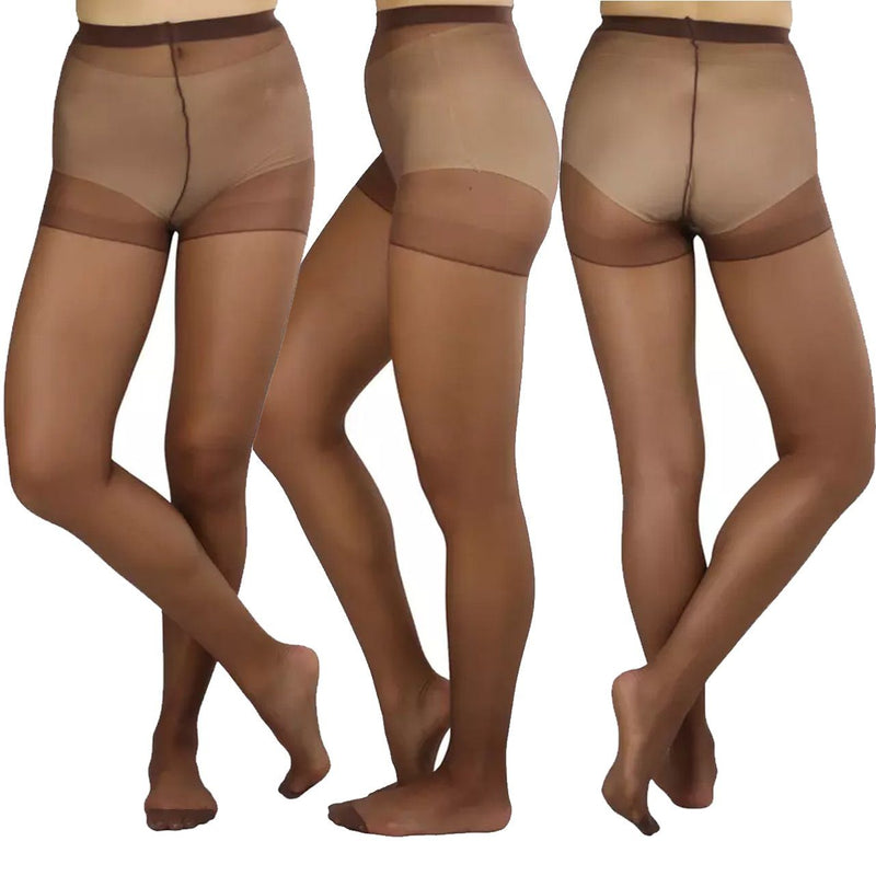 6-Pack: Women's Solid Color Basic Sheer Pantyhose Women's Clothing Coffee - DailySale