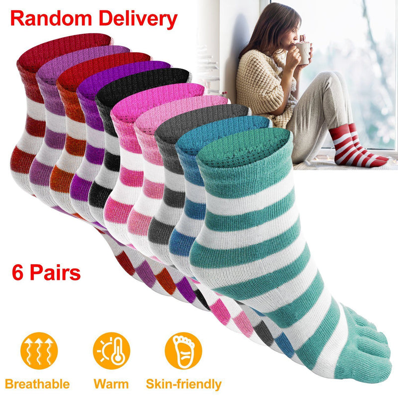 6-Pair: 5 Toes Socks Soft Breathable Ankle Socks Women's Accessories - DailySale