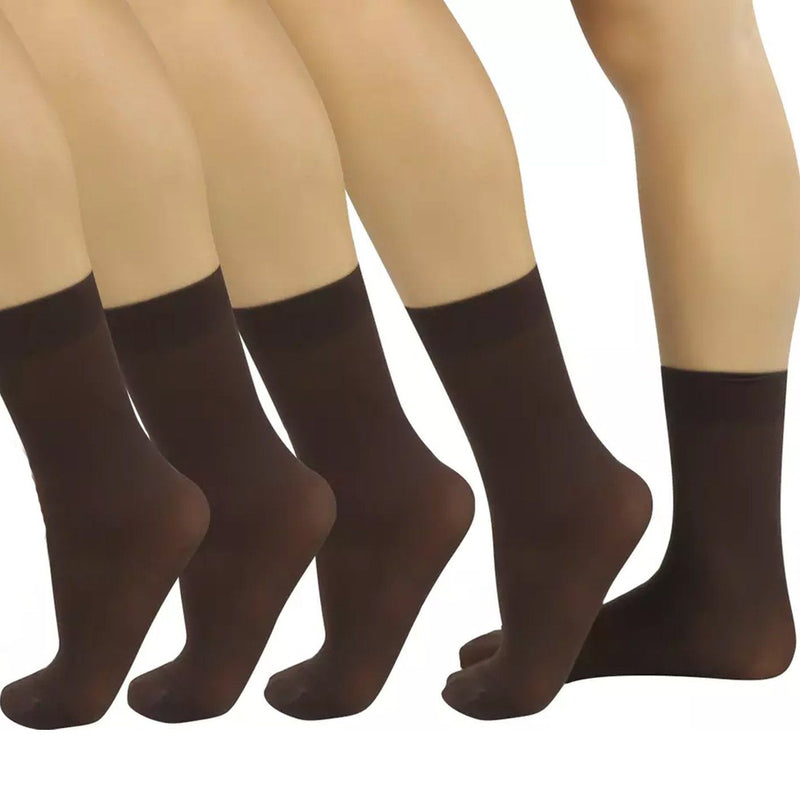 6-Pair: Ankle High Opaque Nylon Trouser Socks Men's Accessories Coffee - DailySale