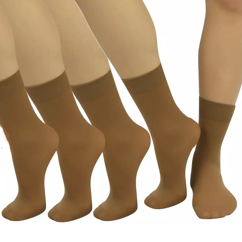 6-Pair: Ankle High Opaque Nylon Trouser Socks Men's Accessories Dark Beige - DailySale