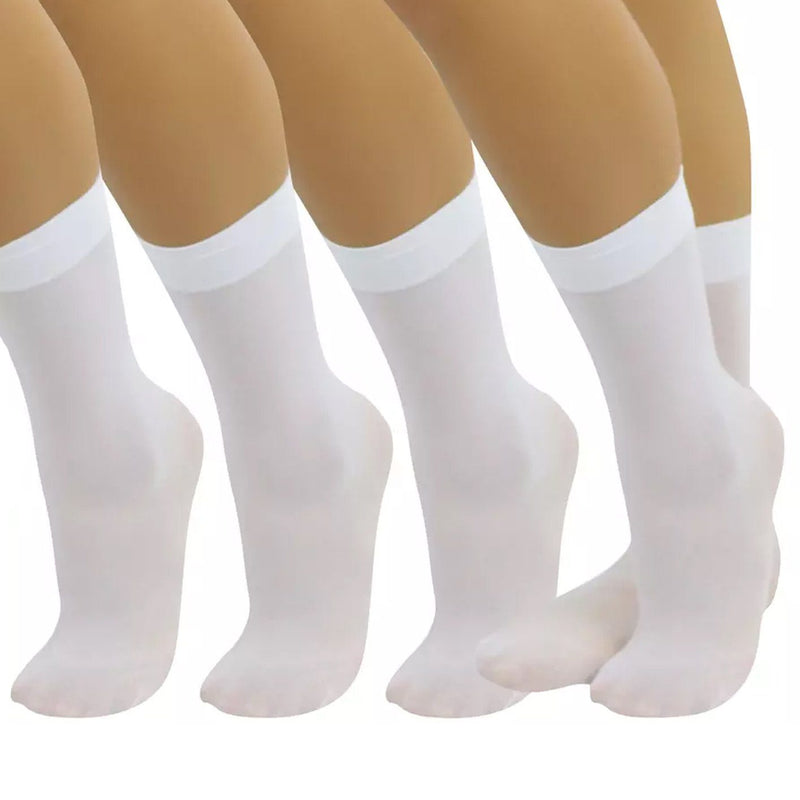 6-Pair: Ankle High Opaque Nylon Trouser Socks Men's Accessories White - DailySale