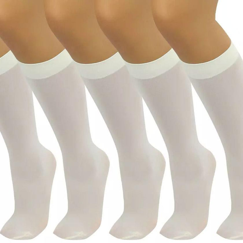 6-Pair: Assorted Knee High Opaque Nylon Classic Socks Men's Accessories Off White - DailySale