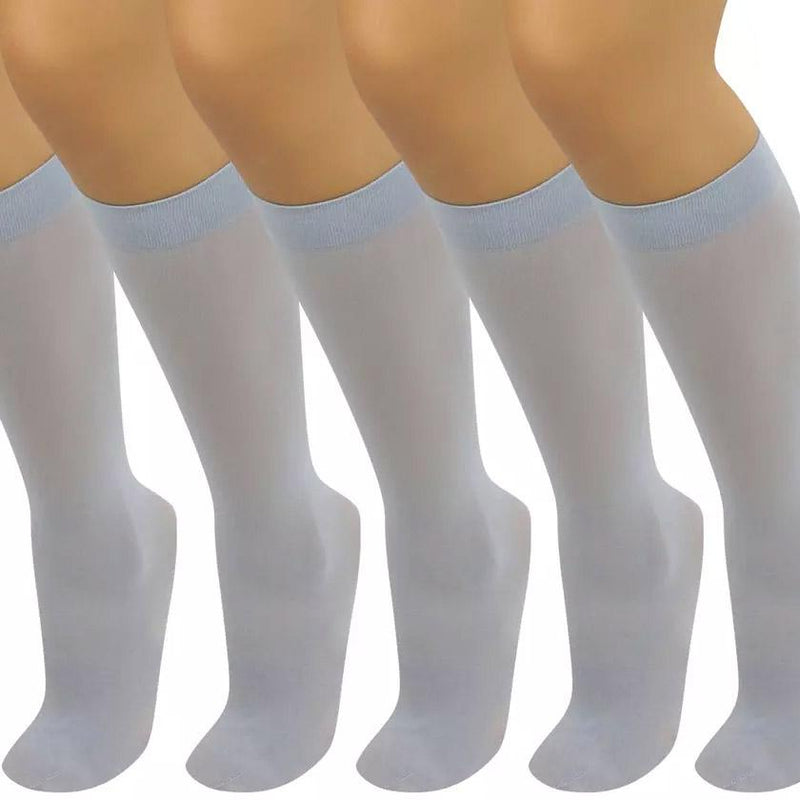 6-Pair: Assorted Knee High Opaque Nylon Classic Socks Men's Accessories Silver - DailySale